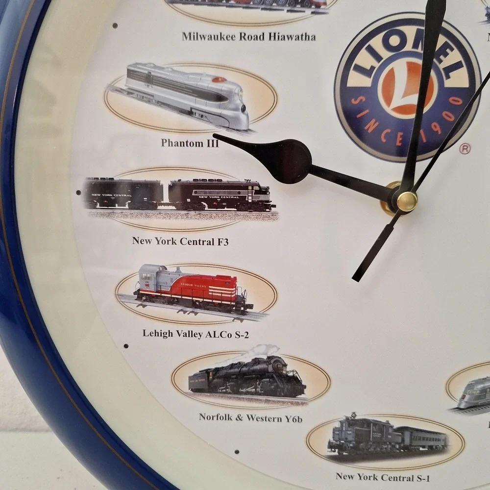Vintage Blue Round Lionel Train Clock 12 Different Engine Sounds Tested & Works